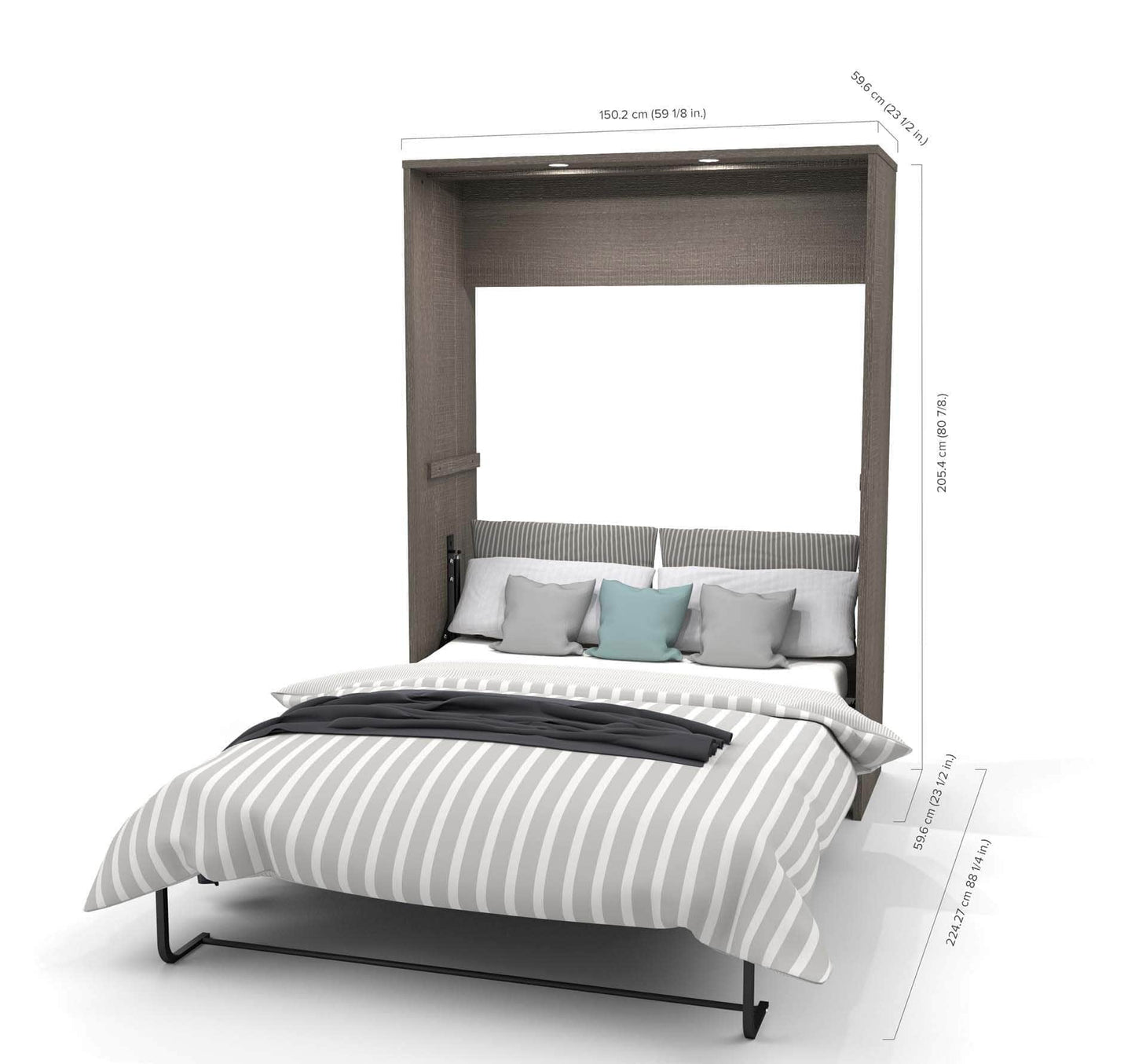 Modubox Murphy Wall Bed Cielo Full Murphy Wall Bed and 2 Storage Cabinets with Drawers (98W) - Available in 2 Colours