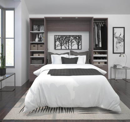 Modubox Murphy Wall Bed Cielo Full Murphy Wall Bed and 2 Storage Cabinets with Drawers (98W) - Available in 2 Colours