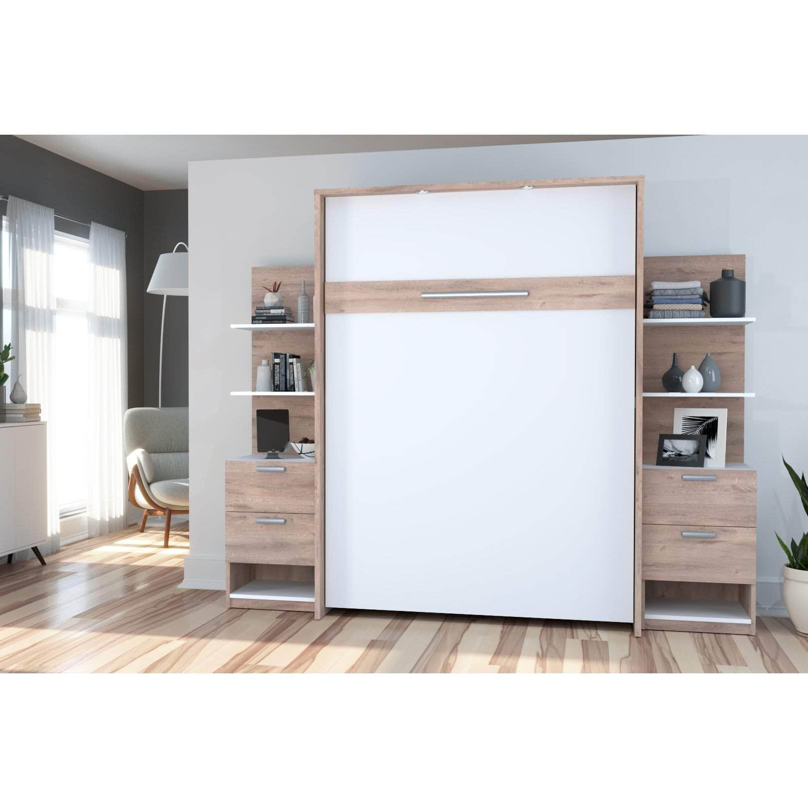 Modubox Murphy Wall Bed Cielo Full Murphy Wall Bed with Storage (98W) - Available in 2 Colours