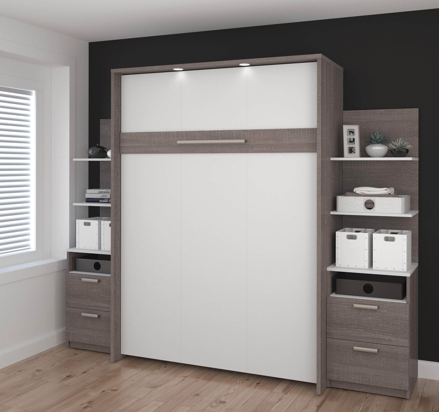 Modubox Murphy Wall Bed Cielo Full Murphy Wall Bed with Storage (98W) - Available in 2 Colours