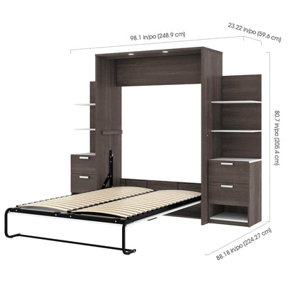 Modubox Murphy Wall Bed Cielo Full Murphy Wall Bed with Storage (98W) - Available in 2 Colours