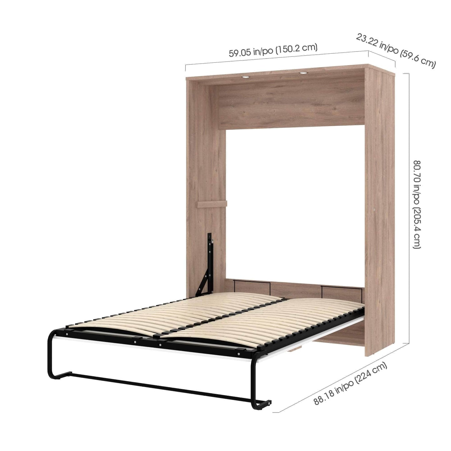 Modubox Murphy Wall Bed Cielo Full Murphy Wall Bed with Storage (98W) - Available in 2 Colours