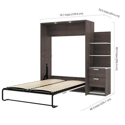 Modubox Murphy Wall Bed Cielo Full Murphy Wall Bed with Storage Cabinet (79W) - Available in 2 Colours