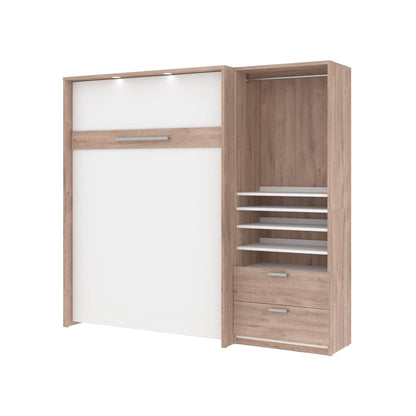 Modubox Murphy Wall Bed Cielo Full Murphy Wall Bed with Storage Cabinet (89W) - Available in 2 Colours