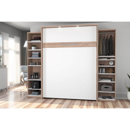 Modubox Murphy Wall Bed Cielo Queen Murphy Wall Bed and 2 Storage Cabinets with Drawers (104W) - Available in 2 Colours