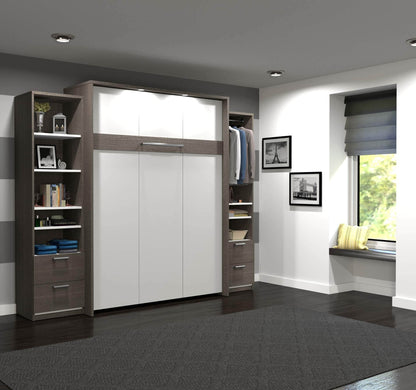 Modubox Murphy Wall Bed Cielo Queen Murphy Wall Bed and 2 Storage Cabinets with Drawers (104W) - Available in 2 Colours