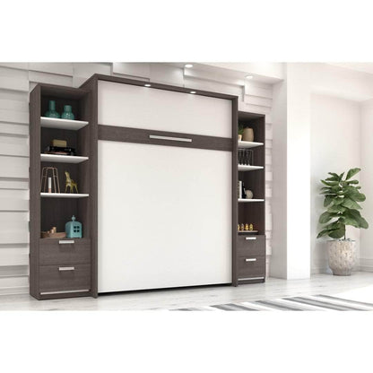 Modubox Murphy Wall Bed Cielo Queen Murphy Wall Bed and 2 Storage Cabinets with Drawers (104W) - Available in 2 Colours