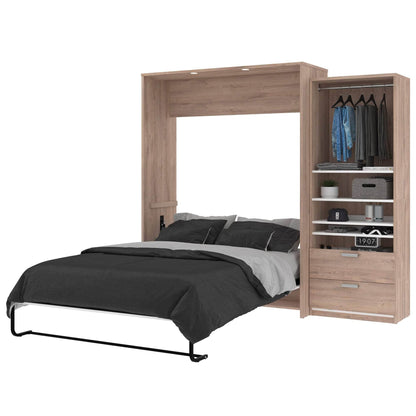 Modubox Murphy Wall Bed Cielo Queen Murphy Wall Bed and Storage Cabinet (95W) - Available in 2 Colours