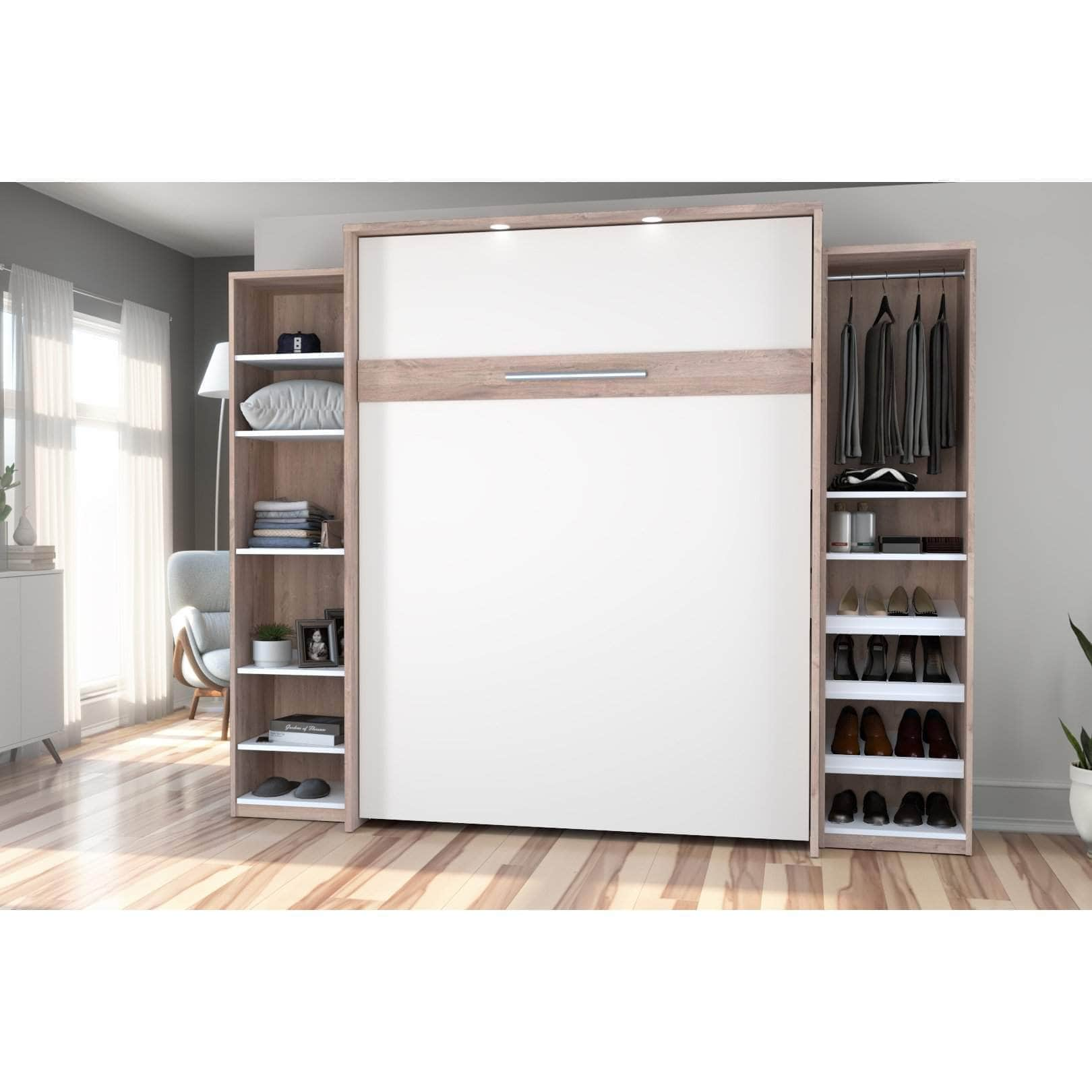 Modubox Murphy Wall Bed Cielo Queen Murphy Wall Bed with 2 Storage Cabinets (104W) - Available in 2 Colours