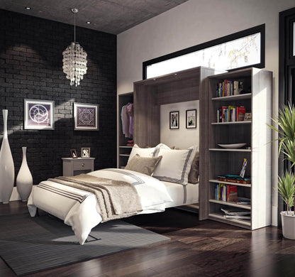 Modubox Murphy Wall Bed Cielo Queen Murphy Wall Bed with 2 Storage Cabinets (124W) - Available in 2 Colours