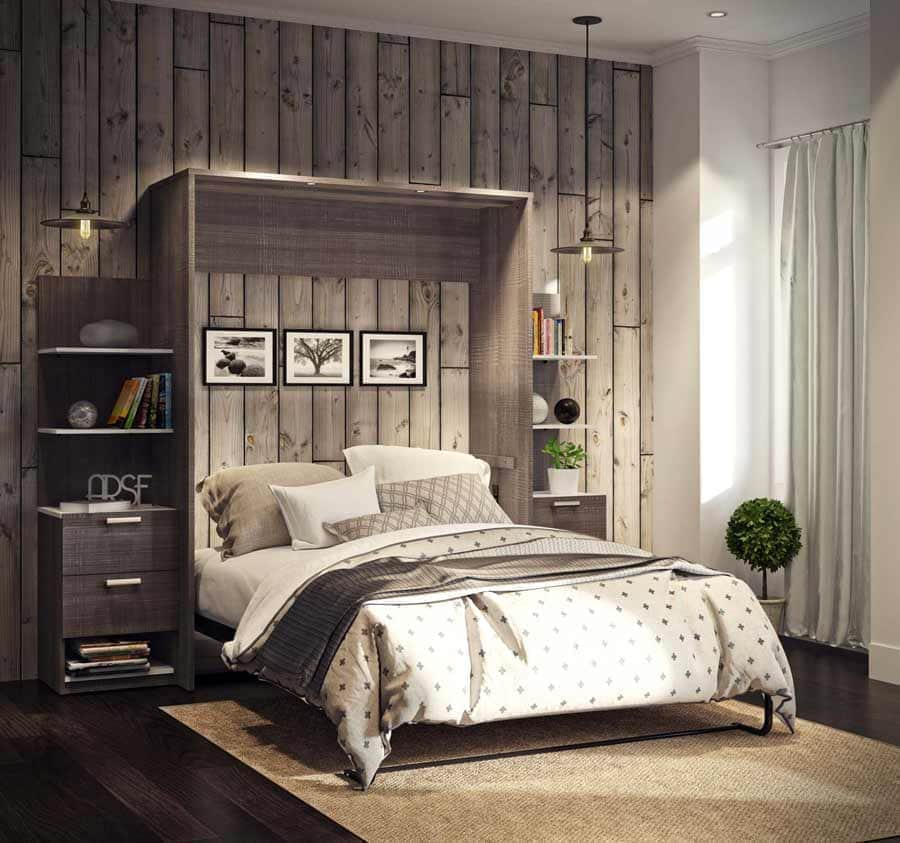 Modubox Murphy Wall Bed Cielo Queen Murphy Wall Bed with Storage (104W) - Available in 2 Colours