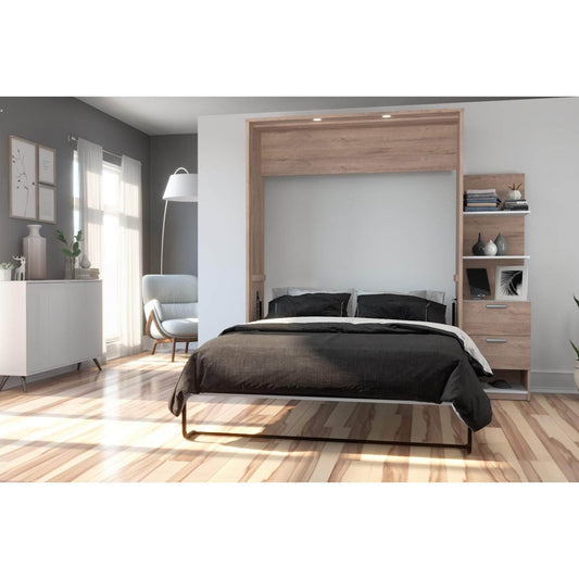 Modubox Murphy Wall Bed Cielo Queen Murphy Wall Bed with Storage Cabinet (85W) - Available in 2 Colours