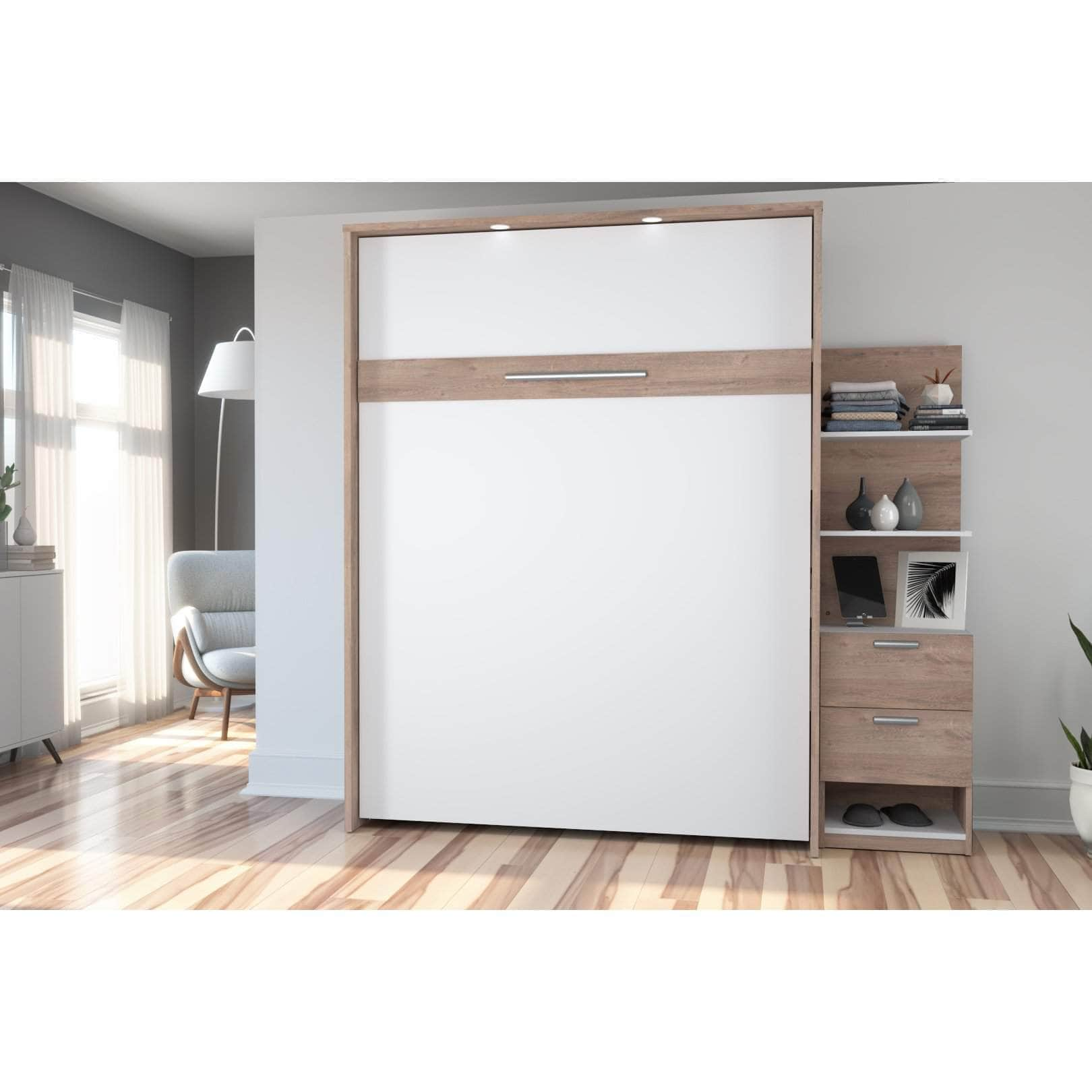 Modubox Murphy Wall Bed Cielo Queen Murphy Wall Bed with Storage Cabinet (85W) - Available in 2 Colours