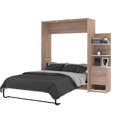 Modubox Murphy Wall Bed Cielo Queen Murphy Wall Bed with Storage Cabinet (85W) - Available in 2 Colours