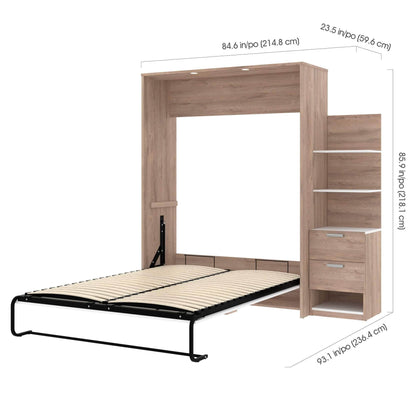 Modubox Murphy Wall Bed Cielo Queen Murphy Wall Bed with Storage Cabinet (85W) - Available in 2 Colours