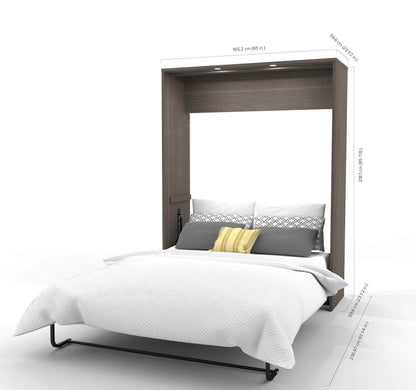 Modubox Murphy Wall Bed Cielo Queen Murphy Wall Bed with Storage Cabinet (85W) - Available in 2 Colours