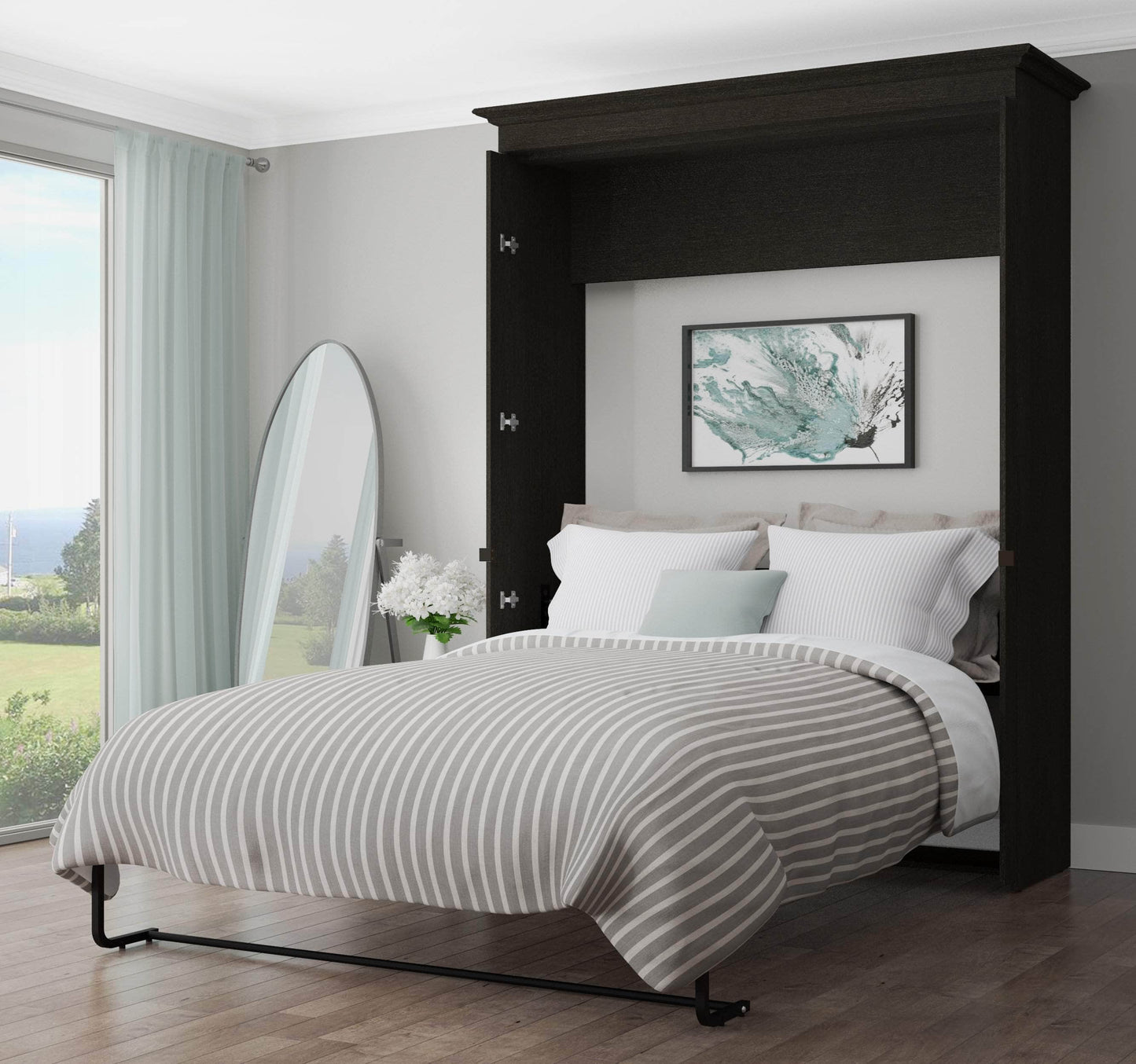 Modubox Murphy Wall Bed Deep Grey Audrea 70W Queen Murphy Wall Bed - Deep Grey