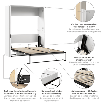 Modubox Murphy Wall Bed Lumina Full Murphy Wall Bed with Desk - Available in 2 Colours