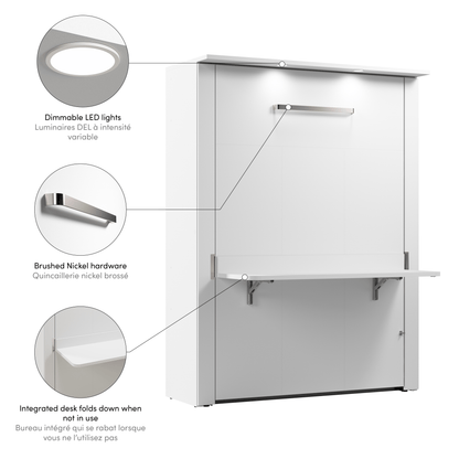 Modubox Murphy Wall Bed Lumina Full Murphy Wall Bed with Desk - Available in 2 Colours
