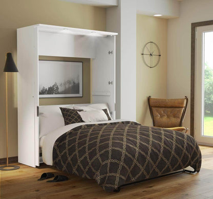 Modubox Murphy Wall Bed Lumina Full Size Wall Murphy Bed in White