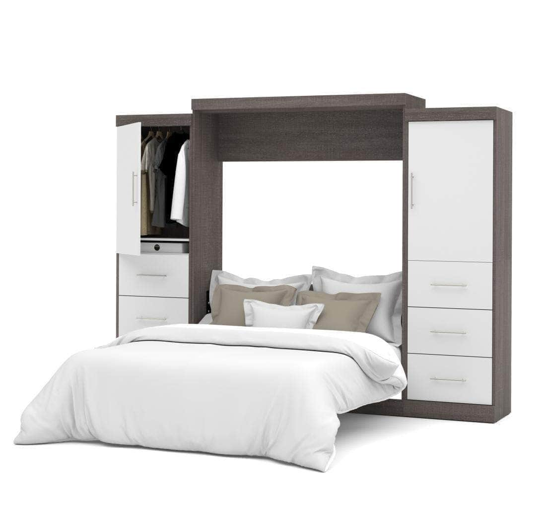 Modubox Murphy Wall Bed Nebula 115" Set including a Queen Wall Murphy Bed and Two Storage Units with Drawers - Available in 3 Colours