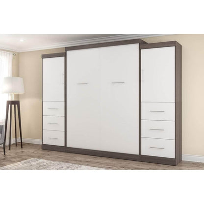 Modubox Murphy Wall Bed Nebula 115" Set including a Queen Wall Murphy Bed and Two Storage Units with Drawers - Available in 3 Colours