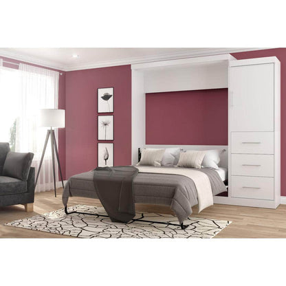 Modubox Murphy Wall Bed Nebula 90" Set including a Queen Wall Murphy Bed and One Storage Unit with Drawers - Available in 3 Colours