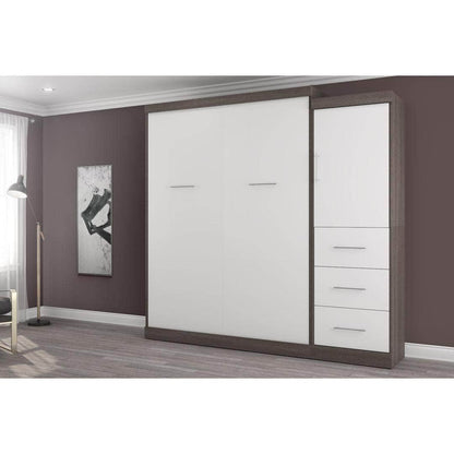 Modubox Murphy Wall Bed Nebula 90" Set including a Queen Wall Murphy Bed and One Storage Unit with Drawers - Available in 3 Colours