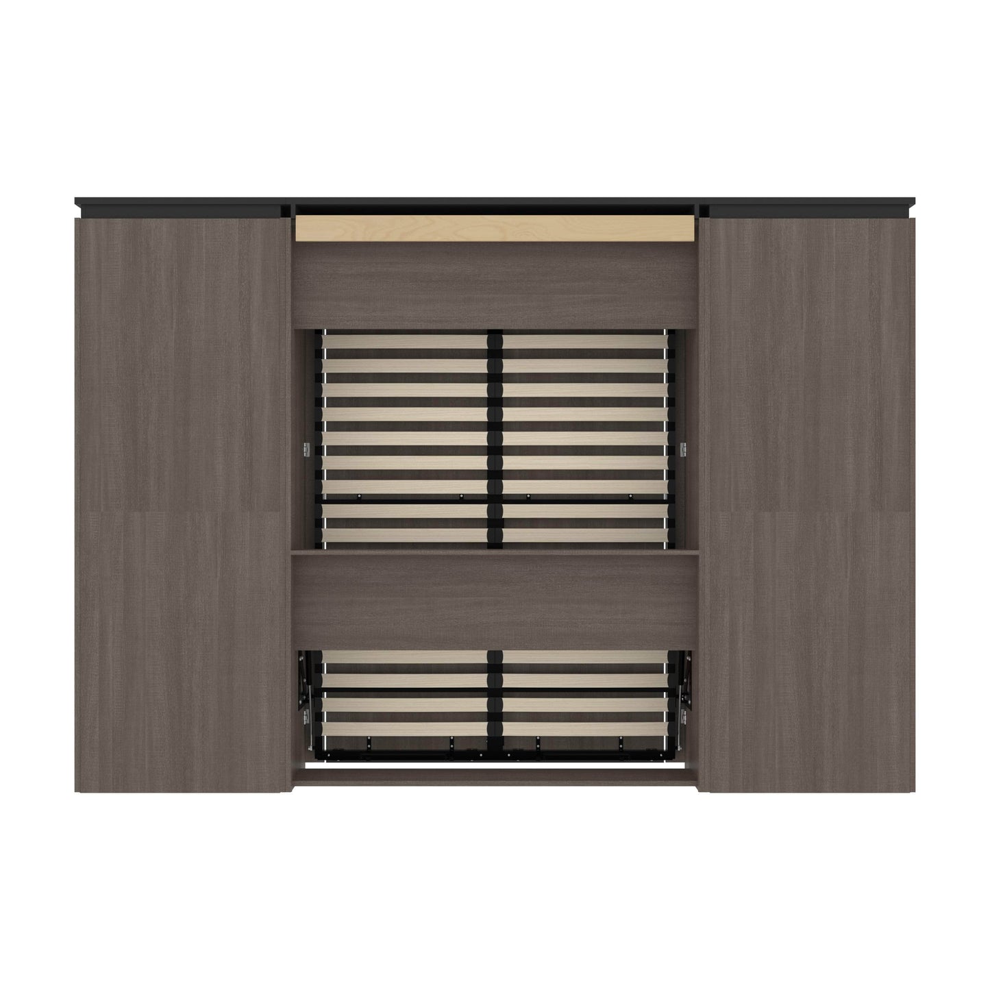 Modubox Murphy Wall Bed Orion 118"W Full Murphy Wall Bed with 2 Shelving Units and Drawers - Available in 2 Colours