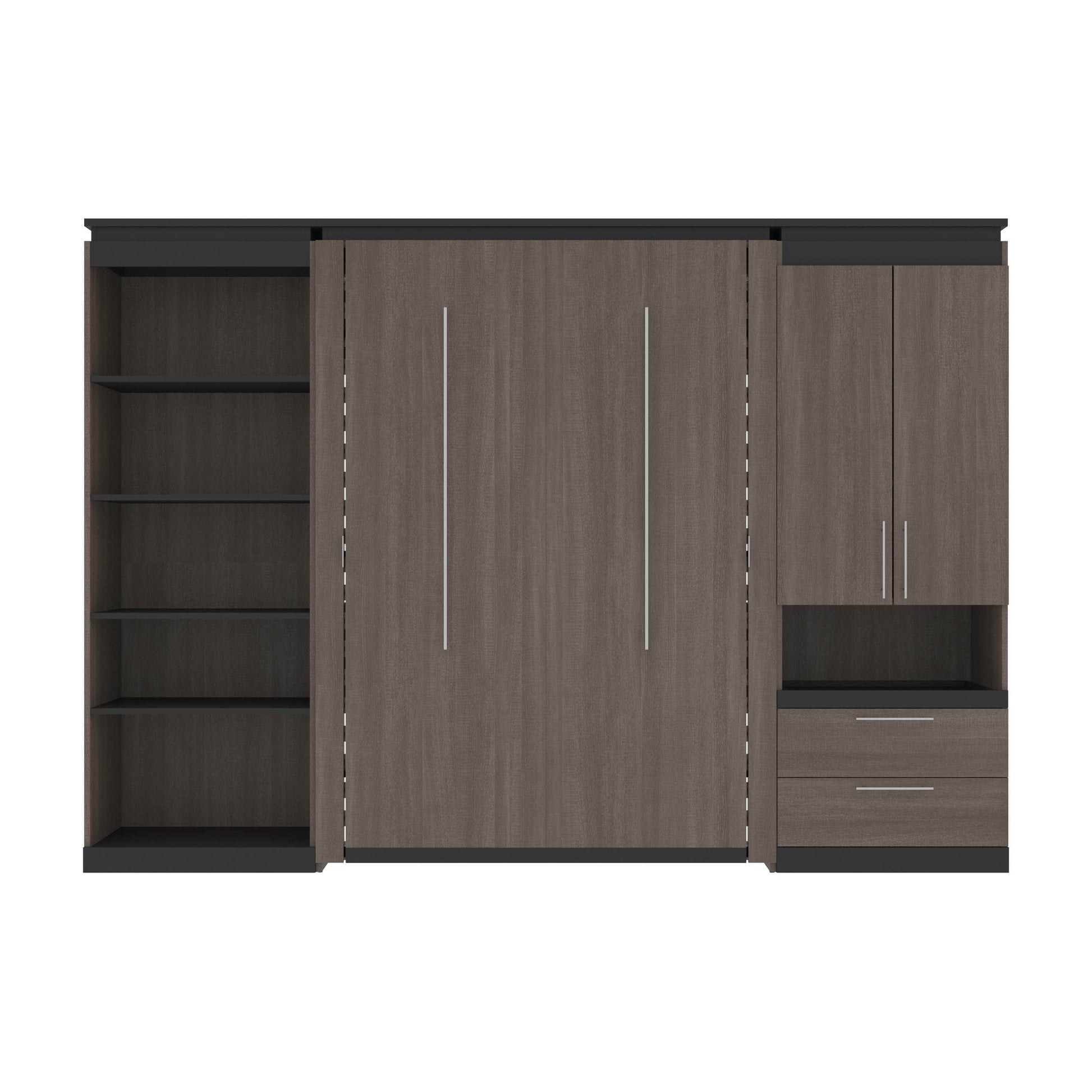 Modubox Murphy Wall Bed Orion 118"W Full Murphy Wall Bed with Multifunctional Storage - Available in 2 Colours