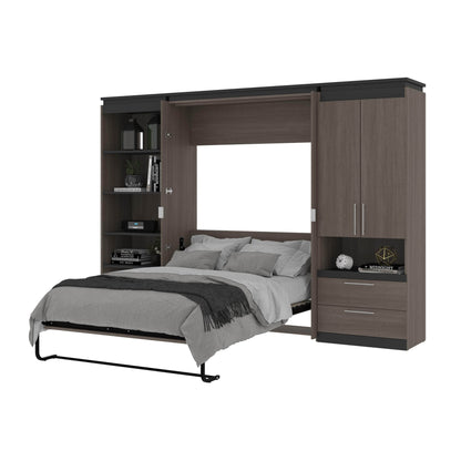 Modubox Murphy Wall Bed Orion 118"W Full Murphy Wall Bed with Multifunctional Storage - Available in 2 Colours