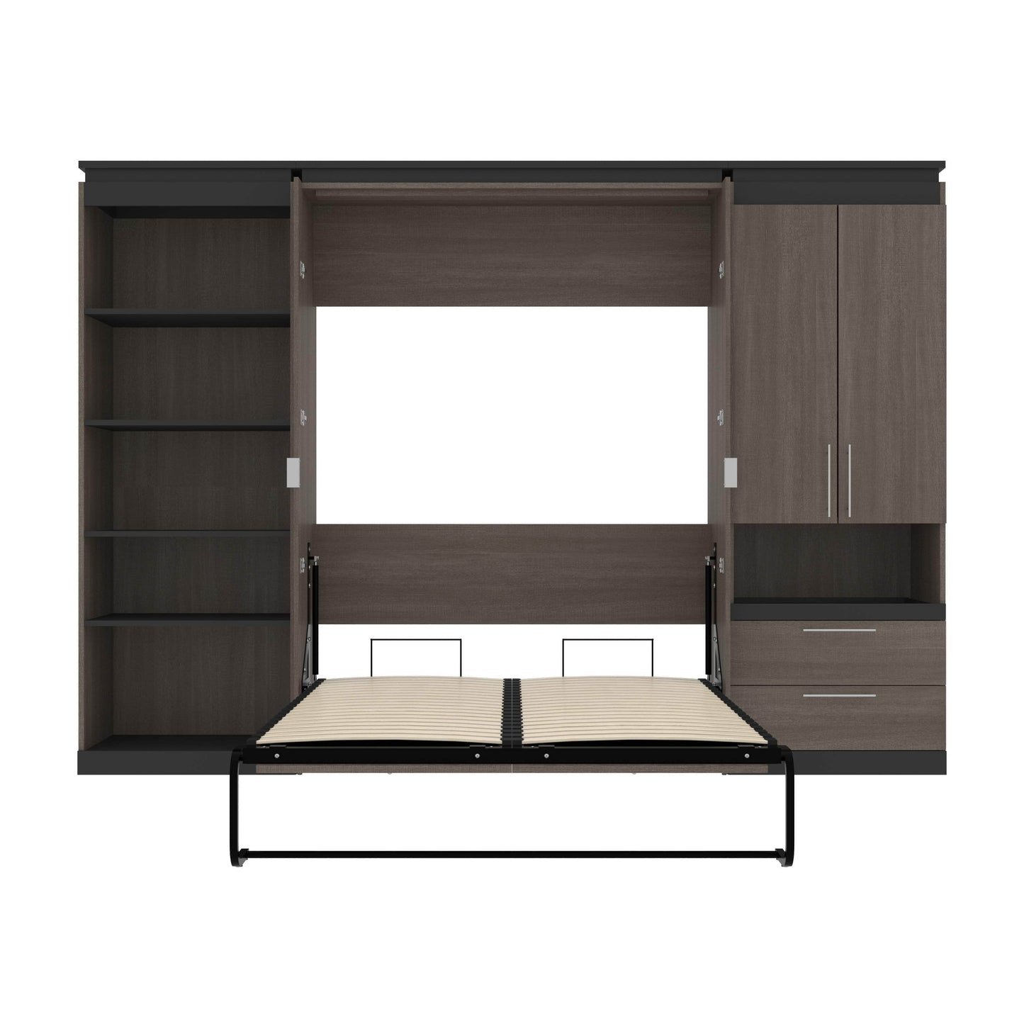 Modubox Murphy Wall Bed Orion 118"W Full Murphy Wall Bed with Multifunctional Storage - Available in 2 Colours