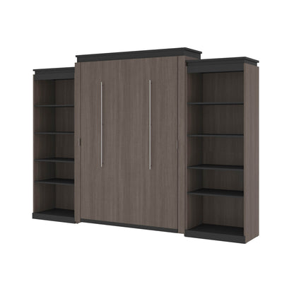 Modubox Murphy Wall Bed Orion 124"W Queen Murphy Wall Bed with 2 Shelving Units - Available in 2 Colours