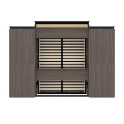 Modubox Murphy Wall Bed Orion 124"W Queen Murphy Wall Bed with 2 Shelving Units - Available in 2 Colours