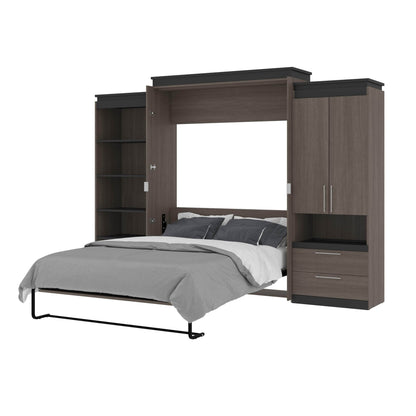 Modubox Murphy Wall Bed Orion 124"W Queen Murphy Wall Bed with Multifunctional Storage - Available in 2 Colours