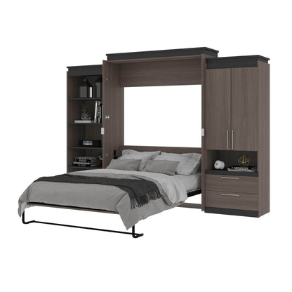 Modubox Murphy Wall Bed Orion 124"W Queen Murphy Wall Bed with Multifunctional Storage - Available in 2 Colours