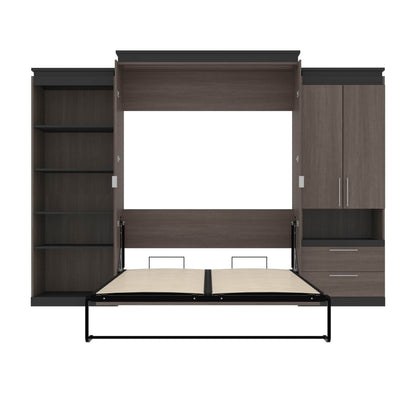 Modubox Murphy Wall Bed Orion 124"W Queen Murphy Wall Bed with Multifunctional Storage - Available in 2 Colours