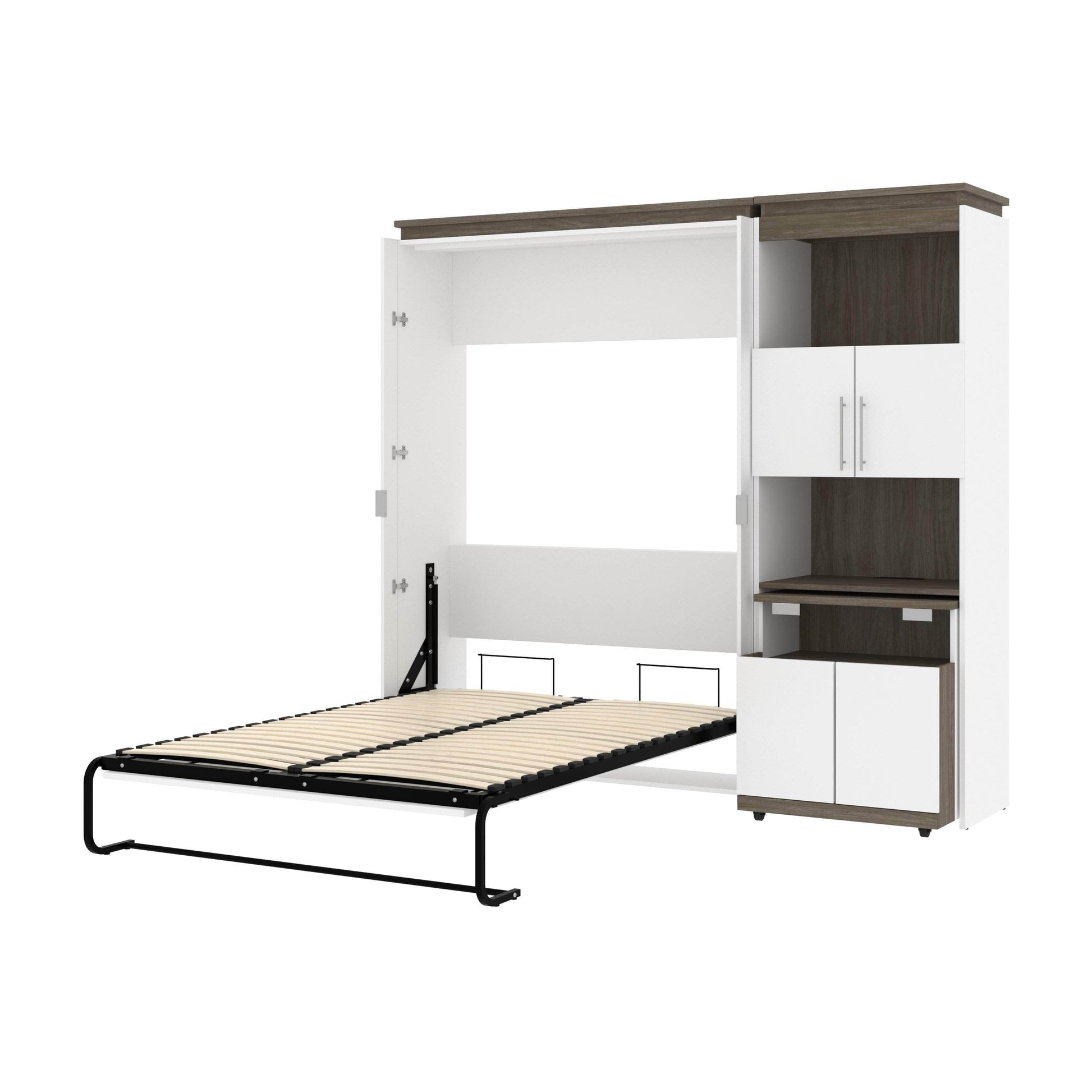 Modubox Murphy Wall Bed Orion Full Murphy Wall Bed and Shelving Unit with Fold-Out Desk (89W) - Available in 2 Colours