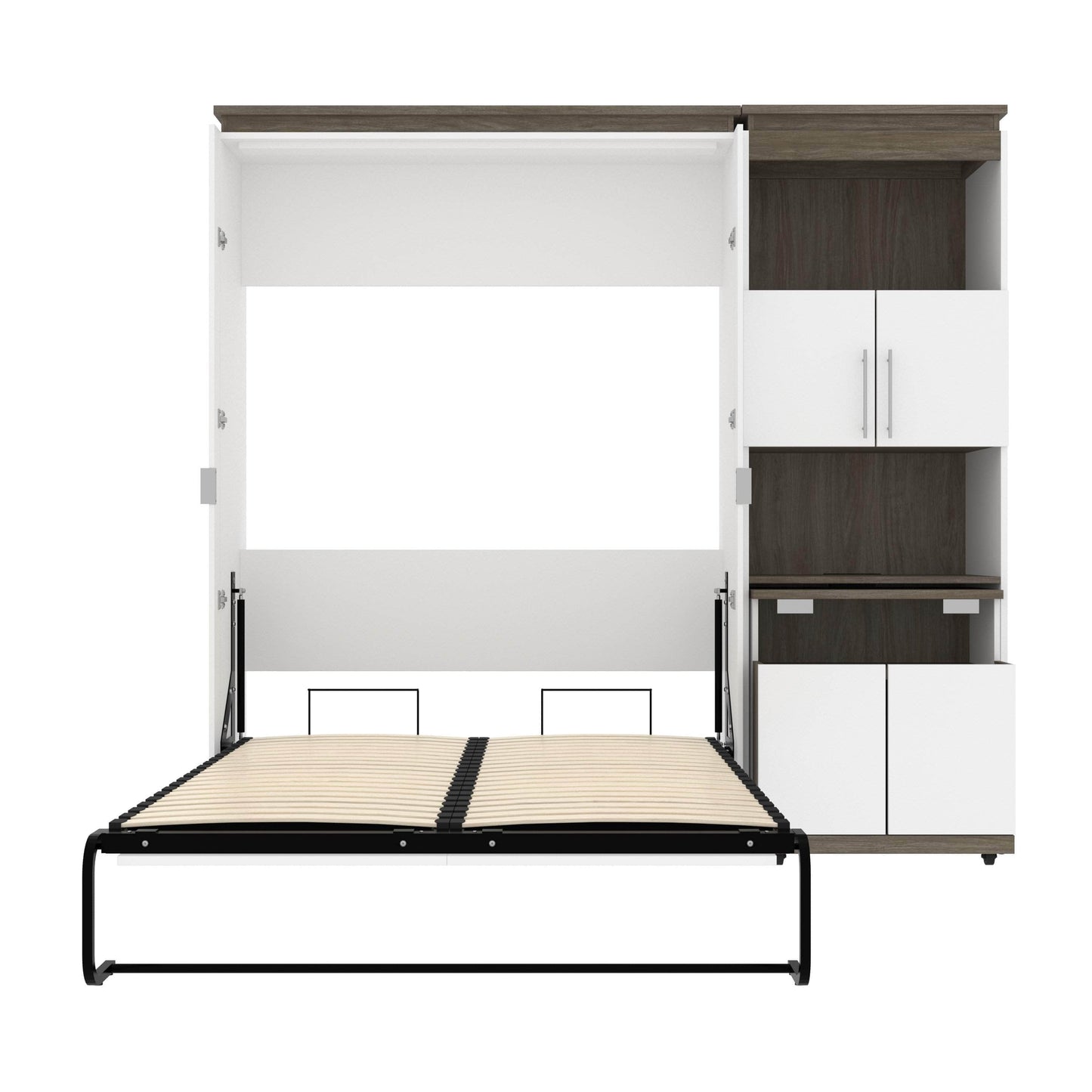 Modubox Murphy Wall Bed Orion Full Murphy Wall Bed and Shelving Unit with Fold-Out Desk (89W) - Available in 2 Colours