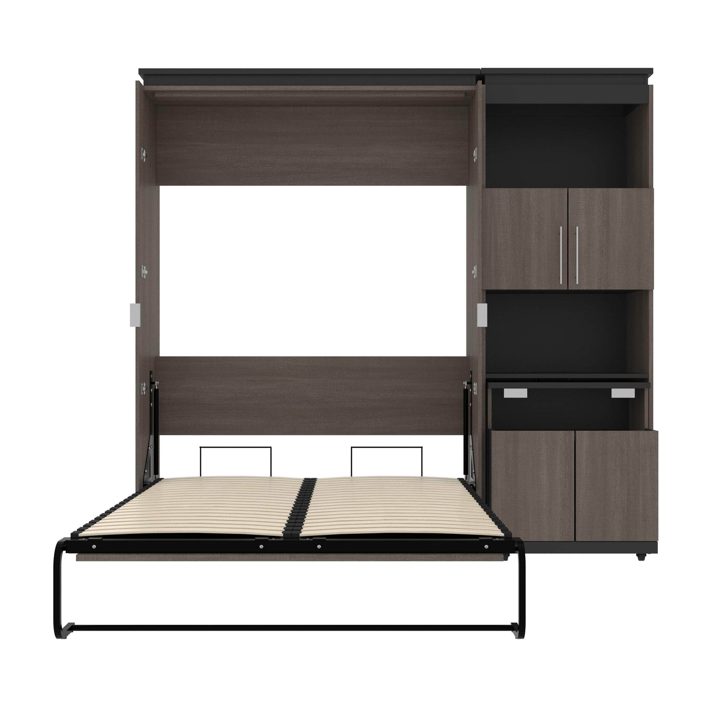 Modubox Murphy Wall Bed Orion Full Murphy Wall Bed and Shelving Unit with Fold-Out Desk (89W) - Available in 2 Colours