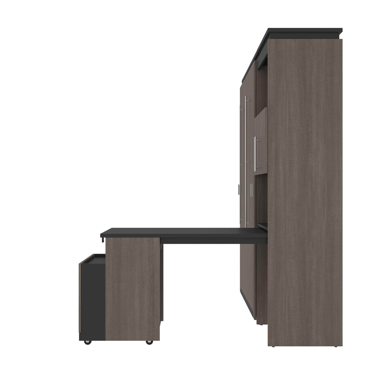 Modubox Murphy Wall Bed Orion Full Murphy Wall Bed and Shelving Unit with Fold-Out Desk (89W) - Available in 2 Colours