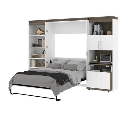 Modubox Murphy Wall Bed Orion Full Murphy Wall Bed with Shelving and Fold-Out Desk (119W) - Available in 2 Colours