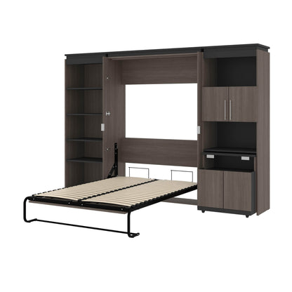 Modubox Murphy Wall Bed Orion Full Murphy Wall Bed with Shelving and Fold-Out Desk (119W) - Available in 2 Colours