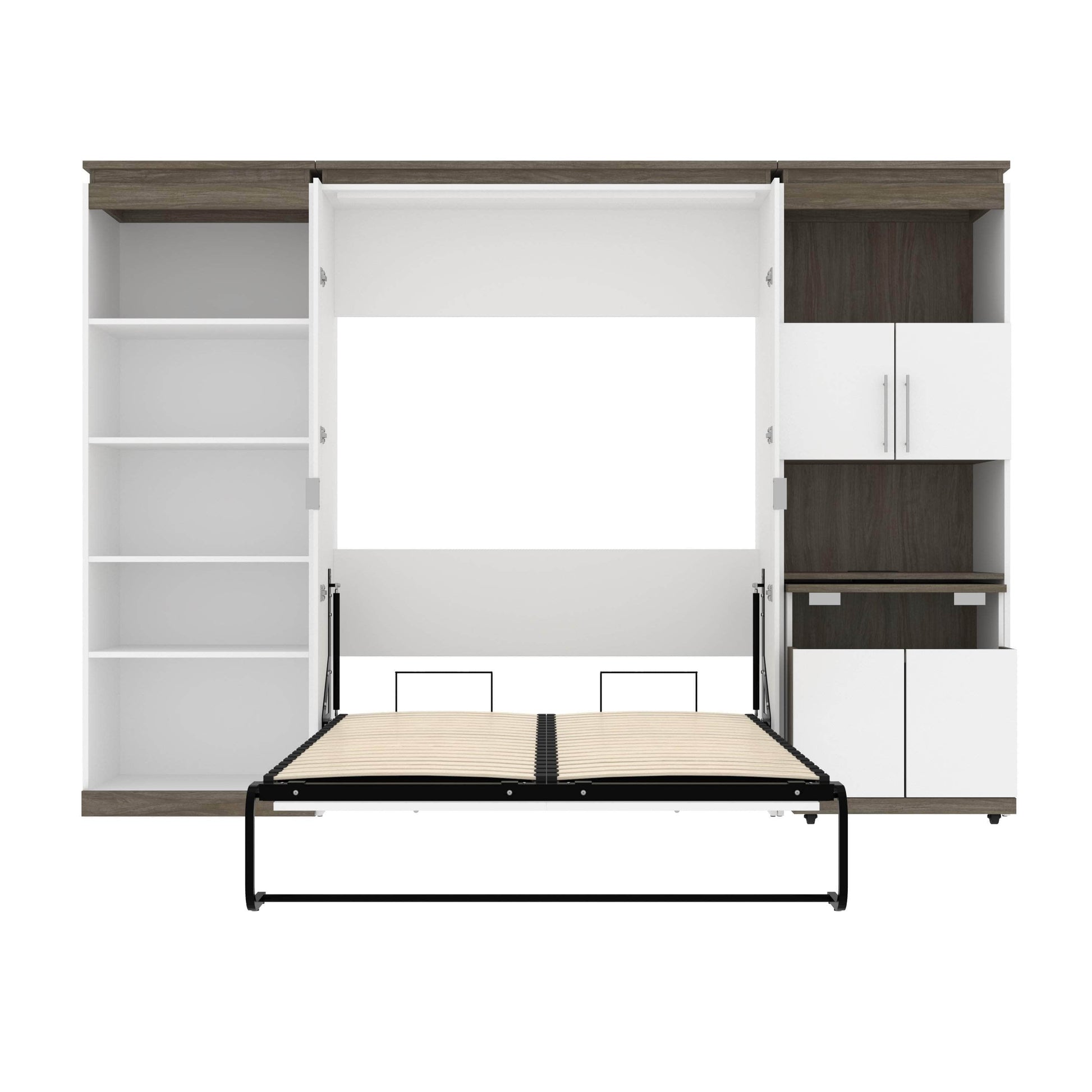 Modubox Murphy Wall Bed Orion Full Murphy Wall Bed with Shelving and Fold-Out Desk (119W) - Available in 2 Colours