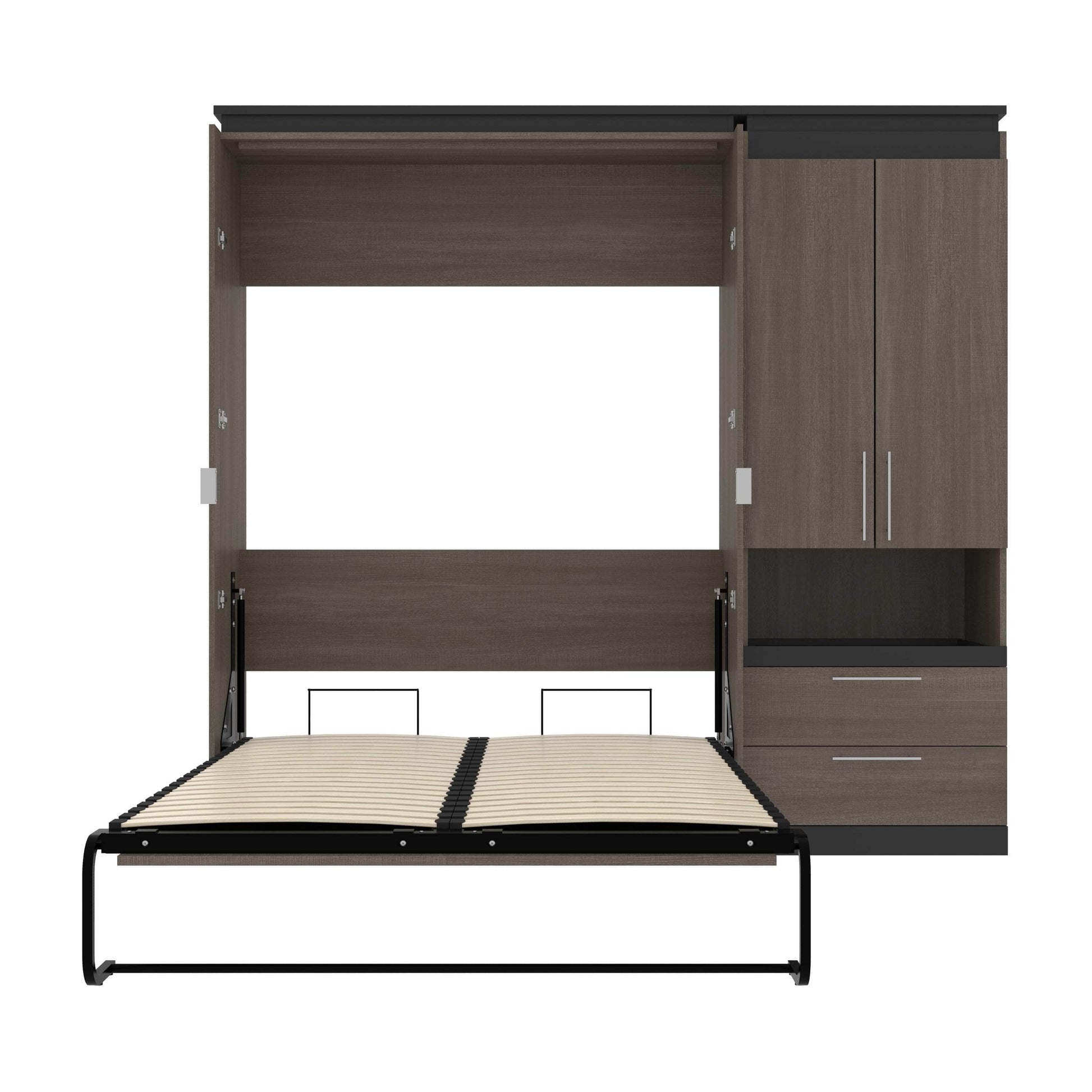 Modubox Murphy Wall Bed Orion Full Murphy Wall Bed with Storage Cabinet and Pull-Out Shelf - Available in 2 Colours