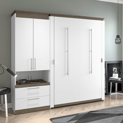 Modubox Murphy Wall Bed Orion Full Murphy Wall Bed with Storage Cabinet and Pull-Out Shelf - Available in 2 Colours