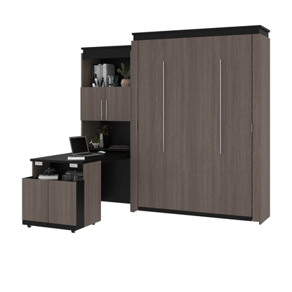 Modubox Murphy Wall Bed Orion Queen Murphy Wall Bed and Shelving Unit with Fold-Out Desk (95W) - Available in 2 Colours