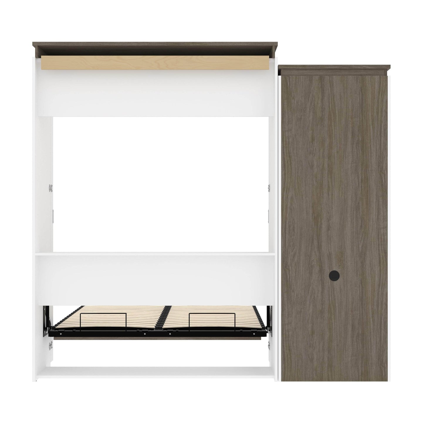 Modubox Murphy Wall Bed Orion Queen Murphy Wall Bed and Shelving Unit with Fold-Out Desk (95W) - Available in 2 Colours