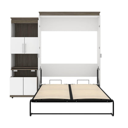 Modubox Murphy Wall Bed Orion Queen Murphy Wall Bed and Shelving Unit with Fold-Out Desk (95W) - Available in 2 Colours