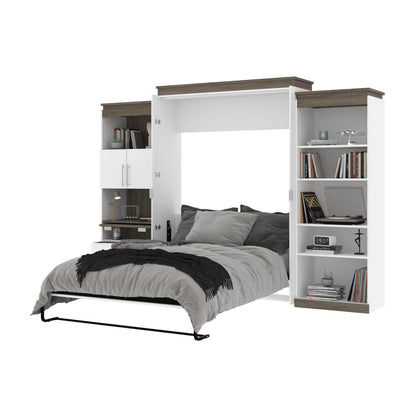 Modubox Murphy Wall Bed Orion Queen Murphy Wall Bed with Shelving and Fold-Out Desk (125W) - Available in 2 Colours